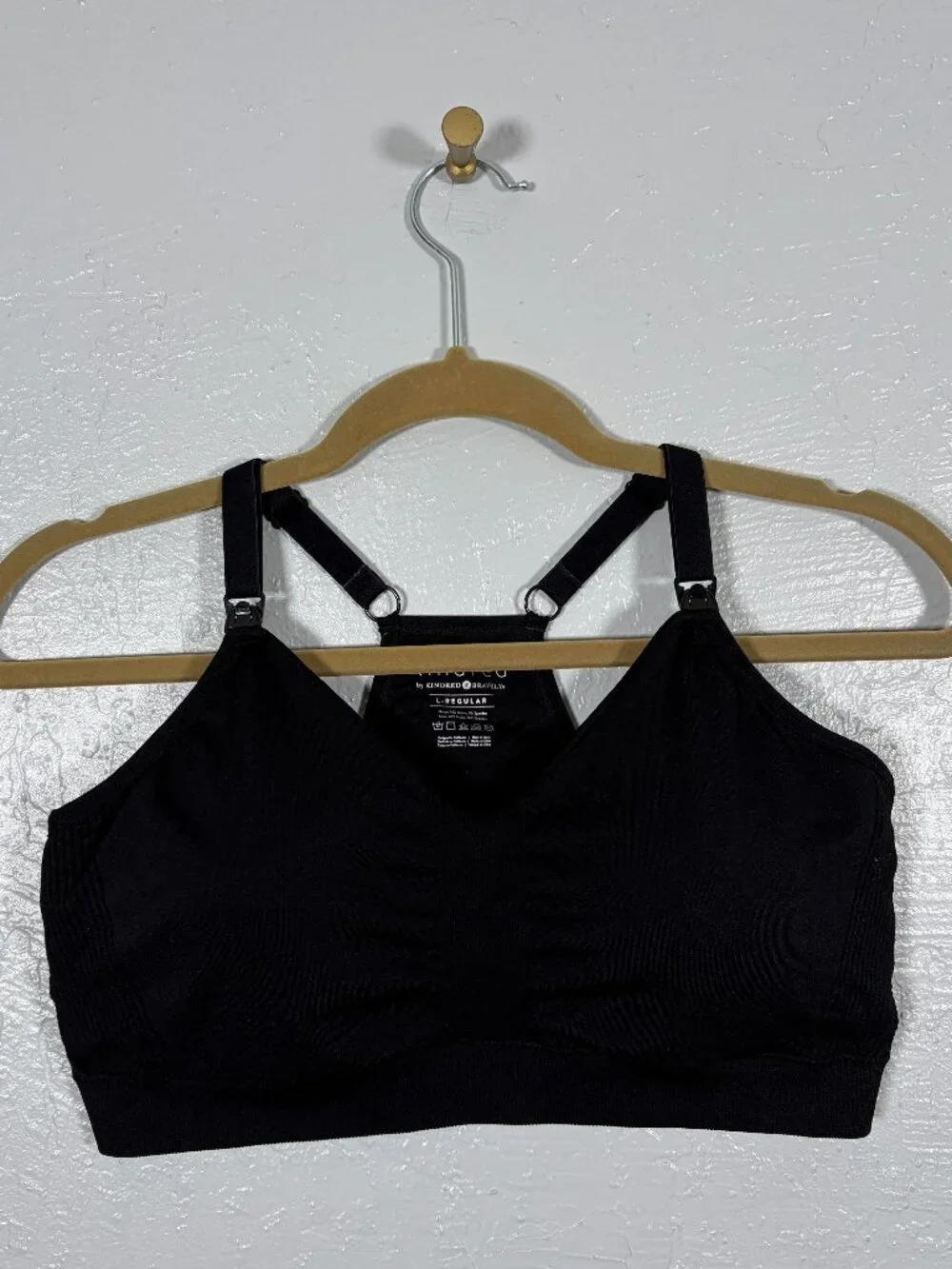 Kindred by Kindred Bravely Women L Reg Black Pumping Nursing Sports Bra Padded